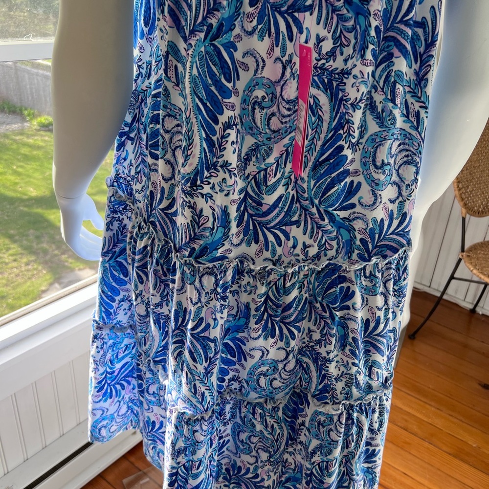 Lilly Pulitzer “Loro Dress” XL New With Tags  Pattern: Bird Is The Word - Picture 6 of 13